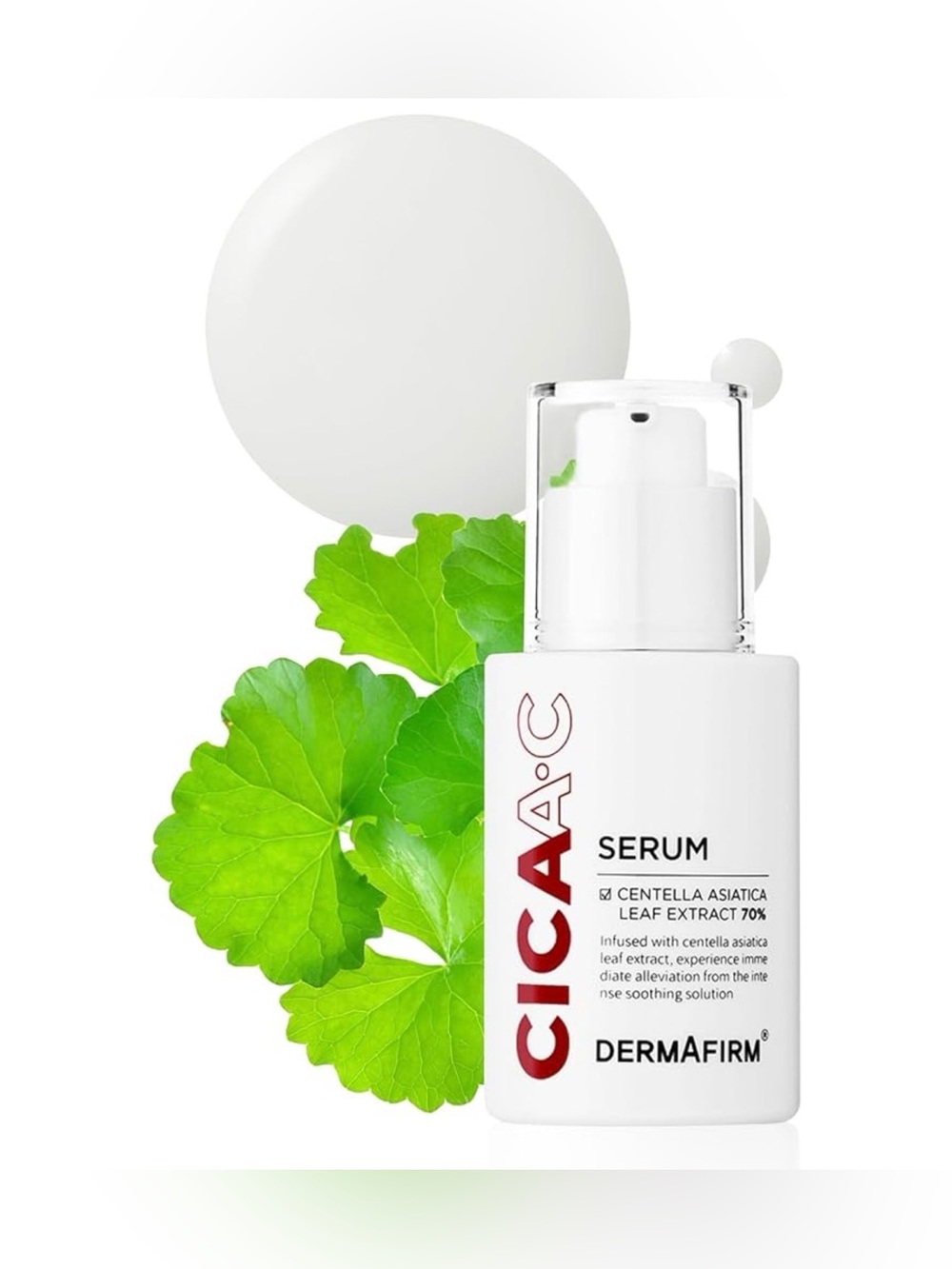 Dermafirm CICAA.C Serum, a Korean skincare formula designed to soothe acne-prone